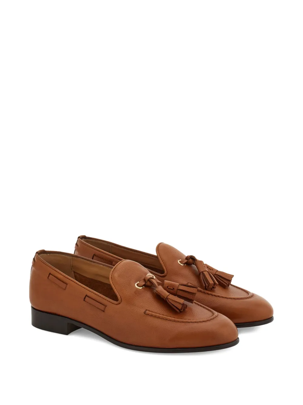 Ferragamo Loafer With Tassel Detail In Brown