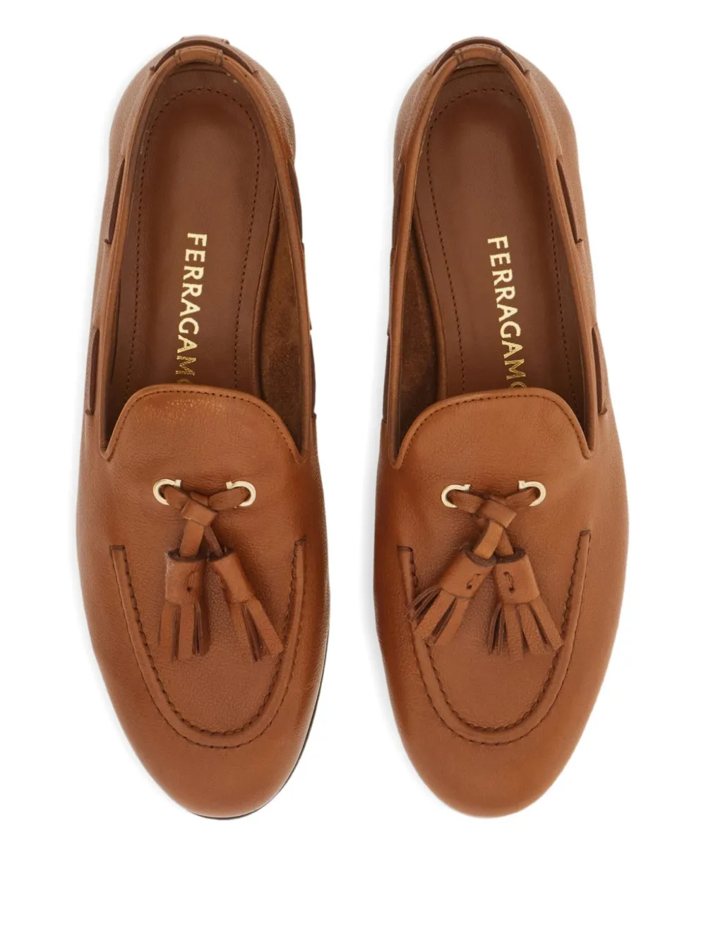 Ferragamo Loafer With Tassel Detail In Brown