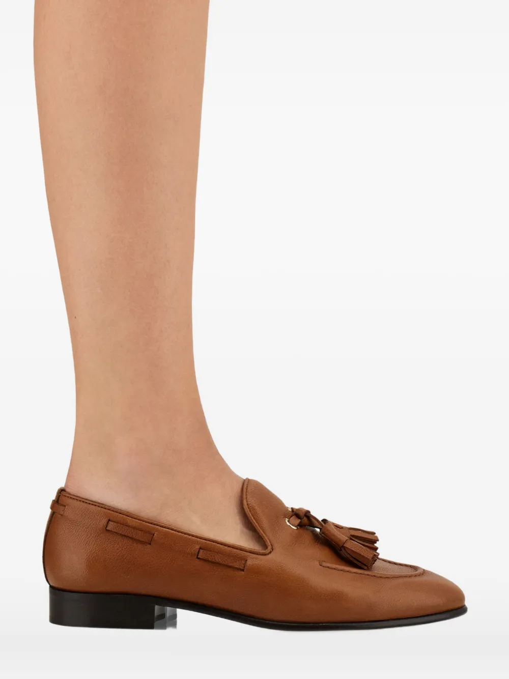 Ferragamo Loafer With Tassel Detail In Brown