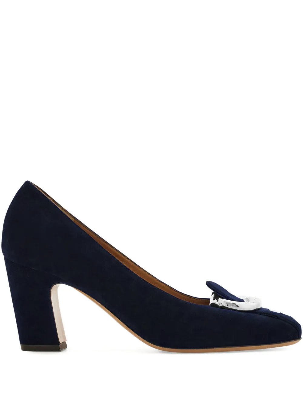 Ferragamo 70 mm Gancio pumps met blokhak Blauw