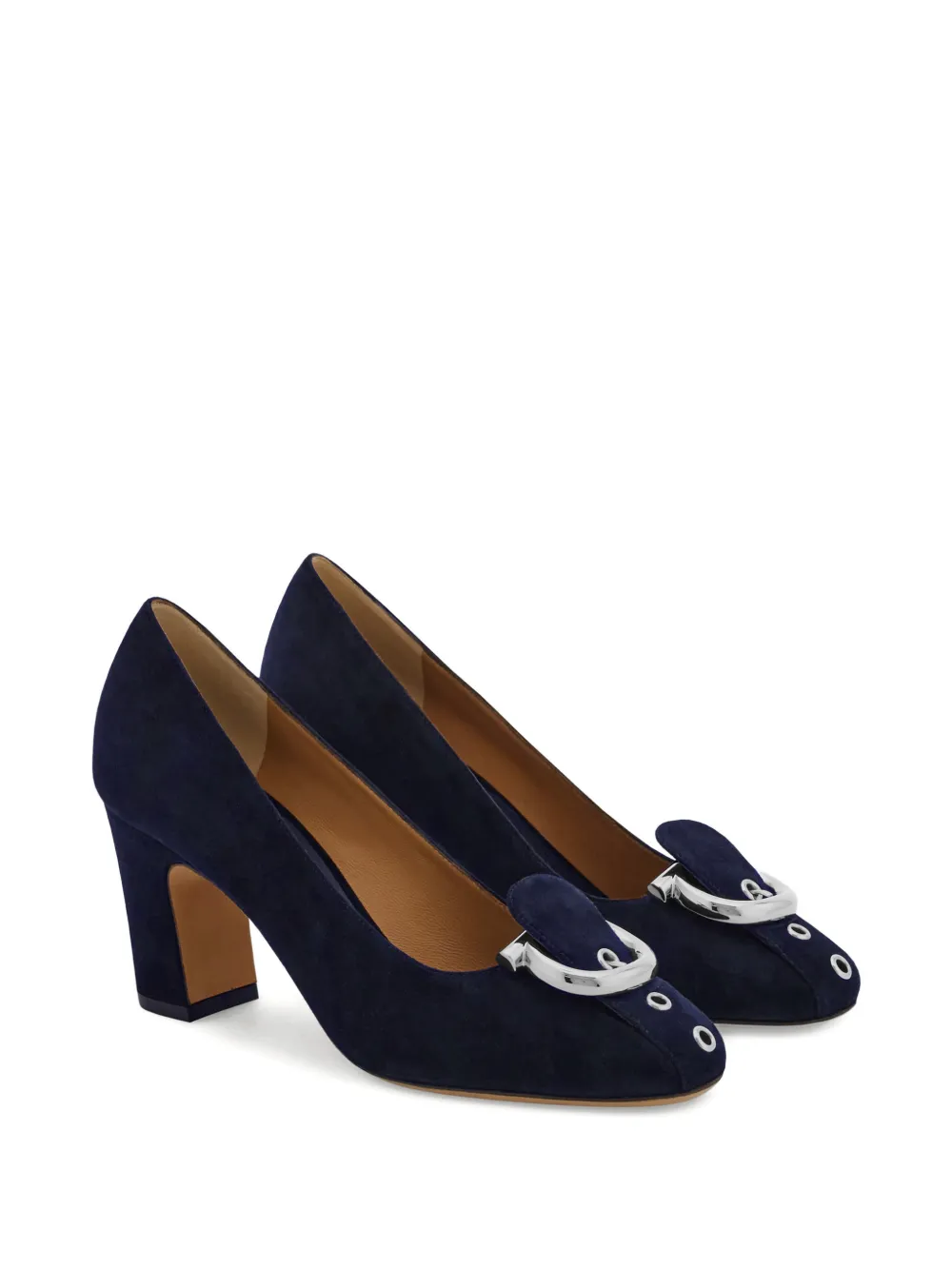 Ferragamo 70 mm Gancio pumps met blokhak Blauw
