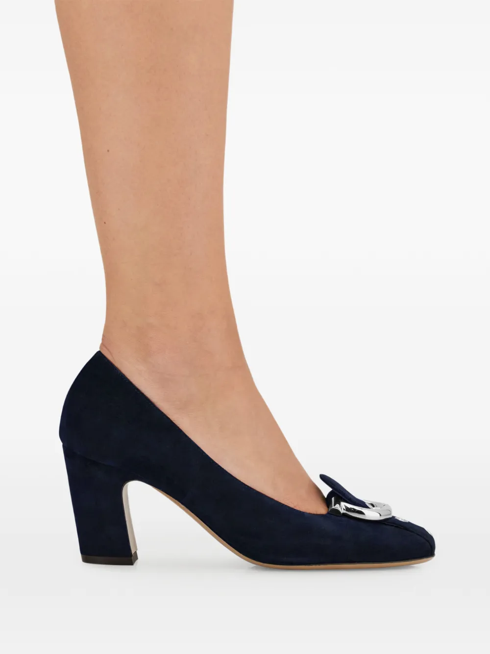 Ferragamo 70 mm Gancio pumps met blokhak Blauw