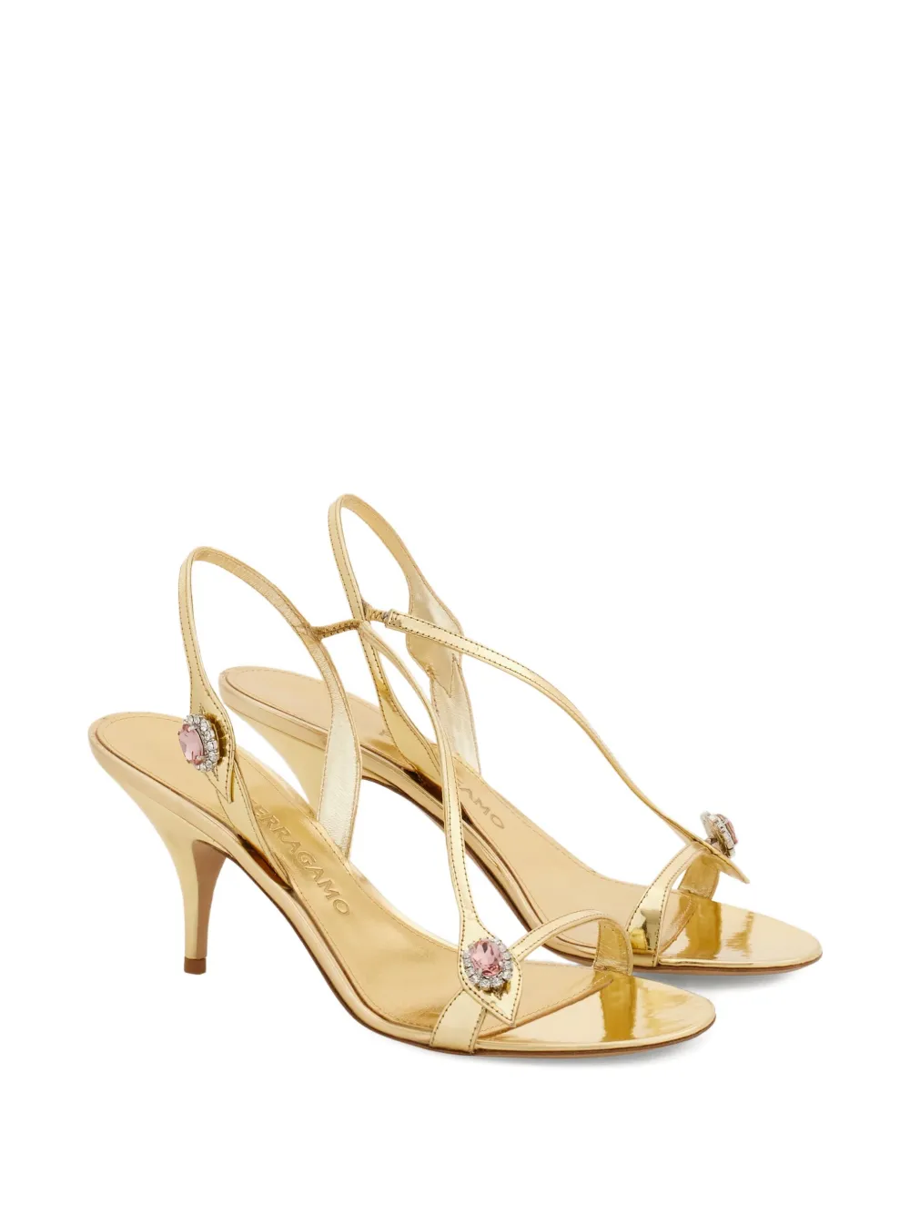 Ferragamo 70 mm sandalen met kristallen Goud