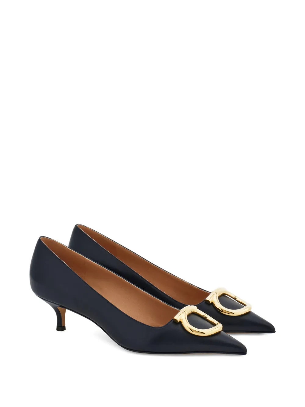Ferragamo 40 mm Gancini pumps met puntige neus Zwart