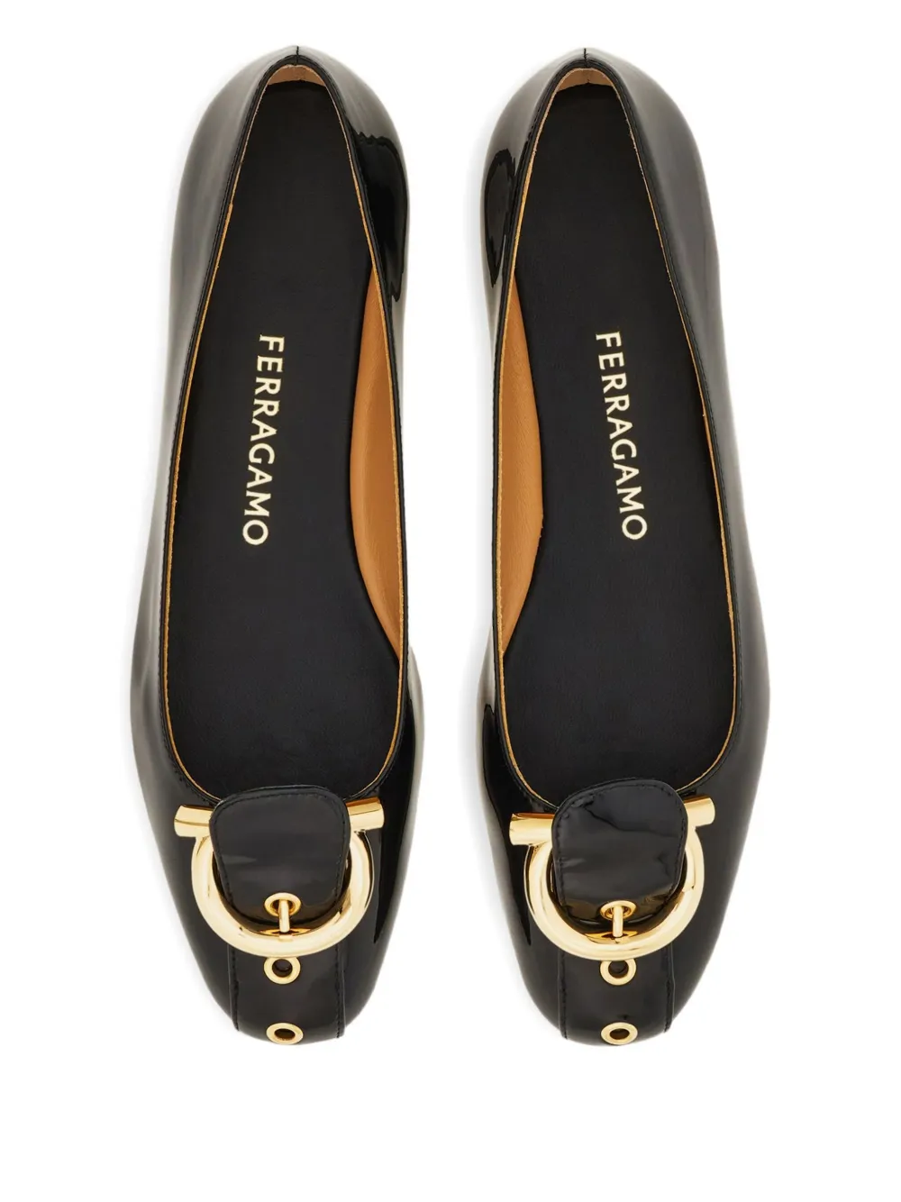 Ferragamo Gancini ballerina's Zwart
