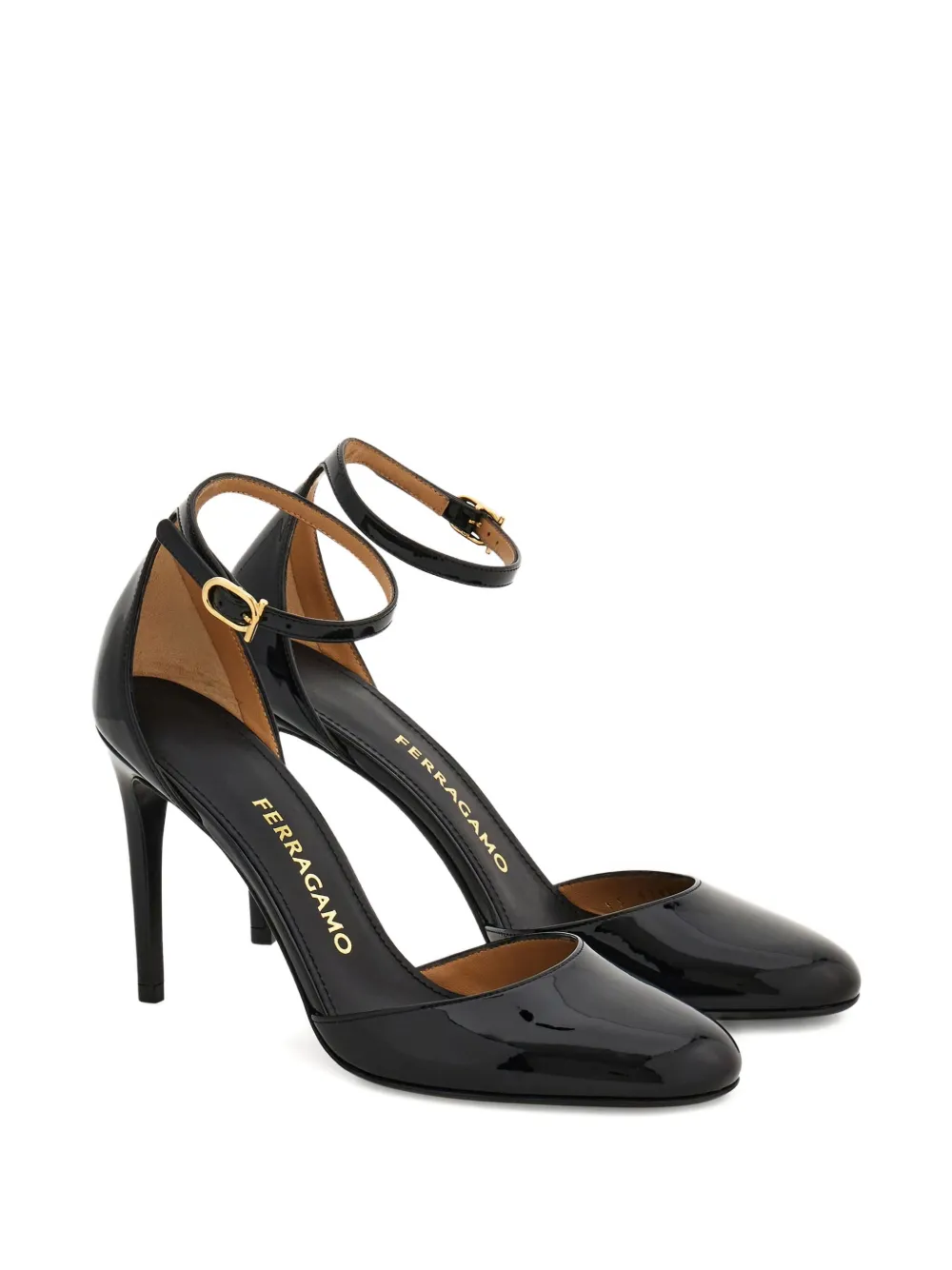 Ferragamo Lakleren pumps Zwart