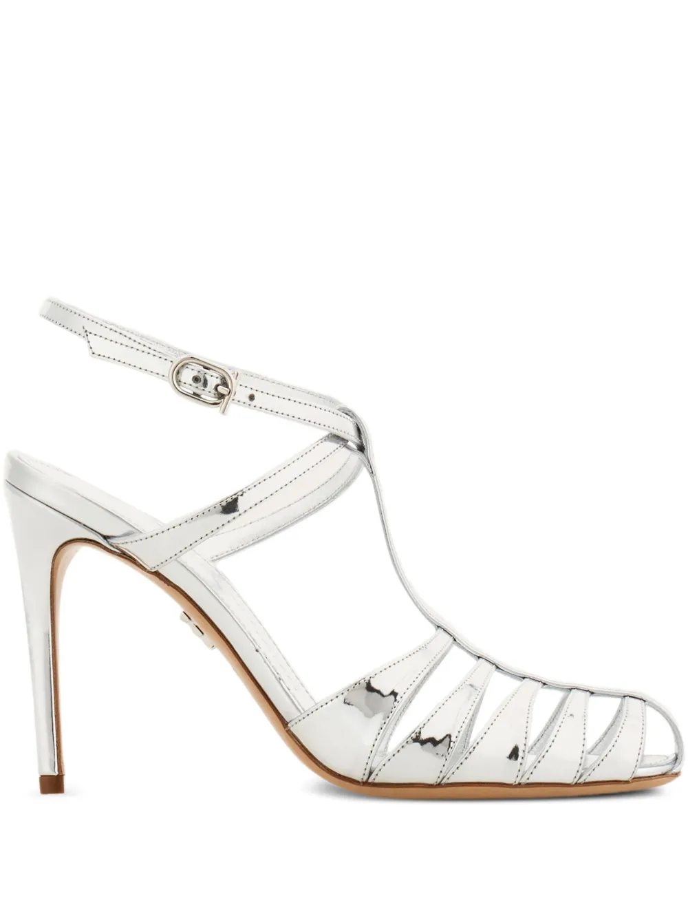 Ferragamo Cage Stiletto-Sandalen 90mm - Silber