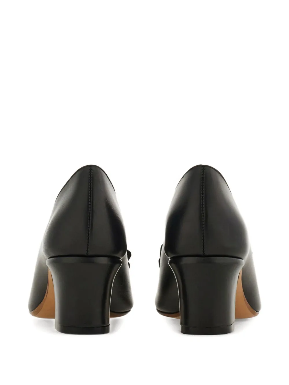 Ferragamo 50mm Vara Bow Block-heel Pumps In Black