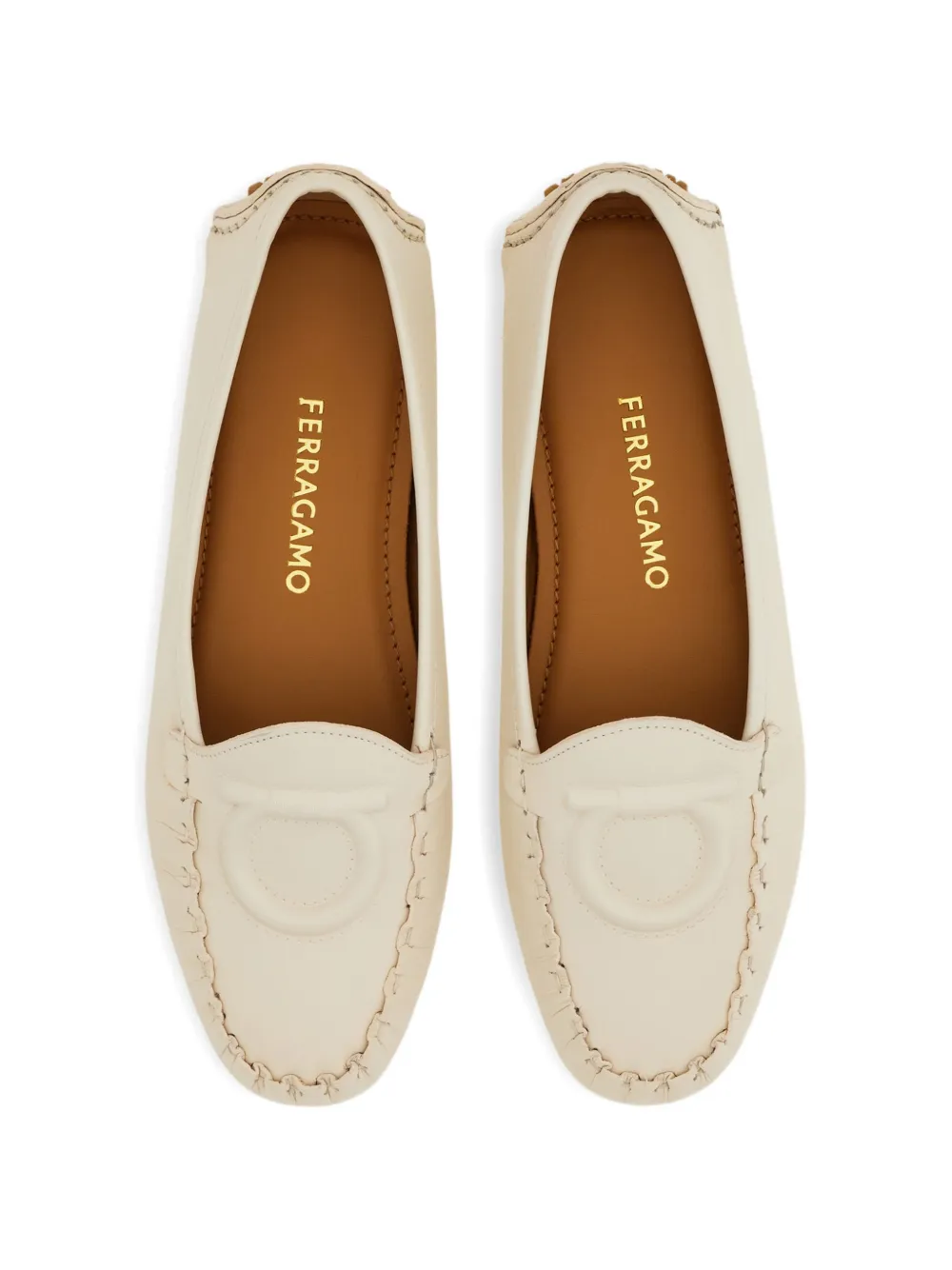 Ferragamo Gancini Driver loafers Beige