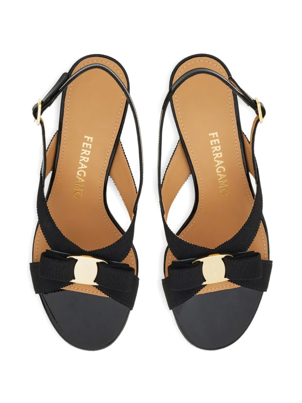 Ferragamo 50mm Bow-detail Heeled Sandals In Black