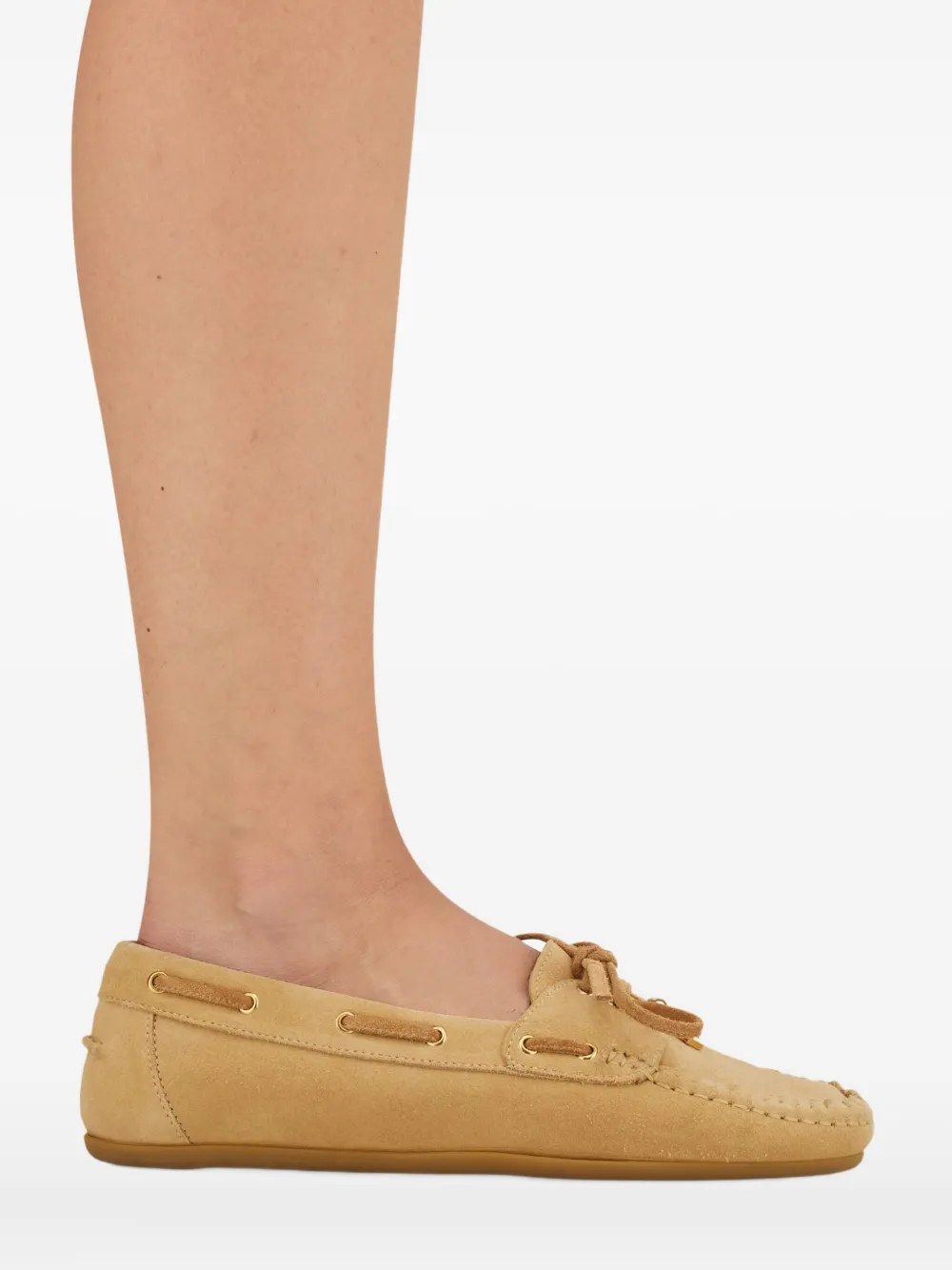 Ferragamo Leren bootschoenen Beige