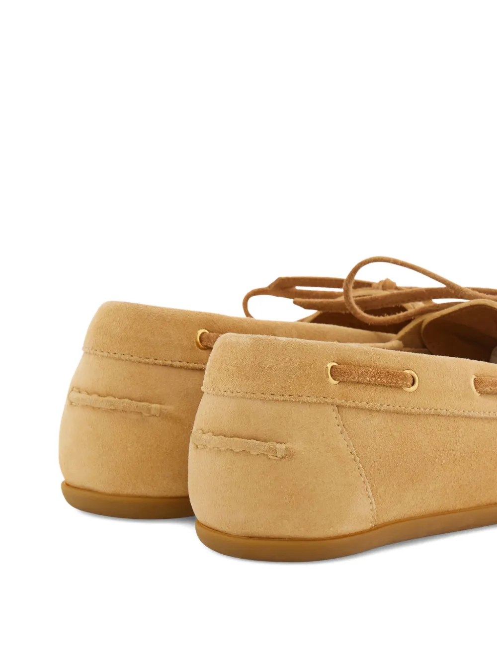 Ferragamo Leren bootschoenen Beige