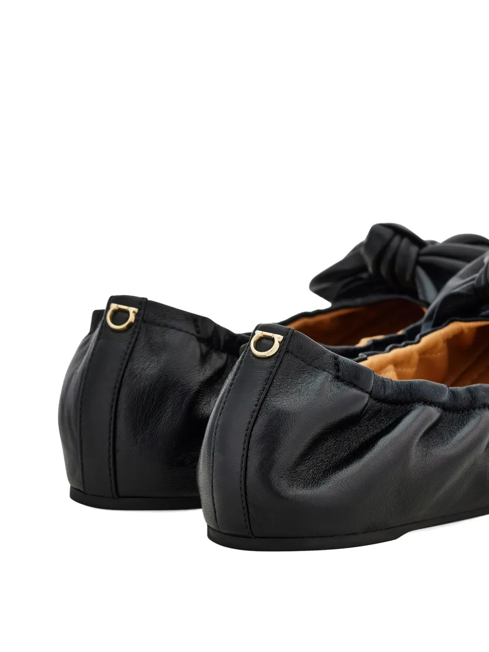 Ferragamo bow embellished ballet flat Zwart