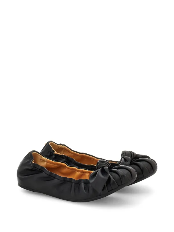 Ferragamo リボン フラットシューズ | ブラック | FARFETCH JP