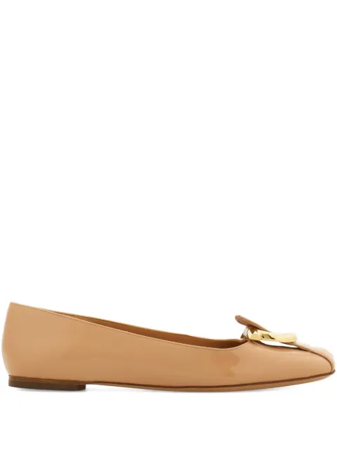 Ferragamo Gancini metal flat ballerinas