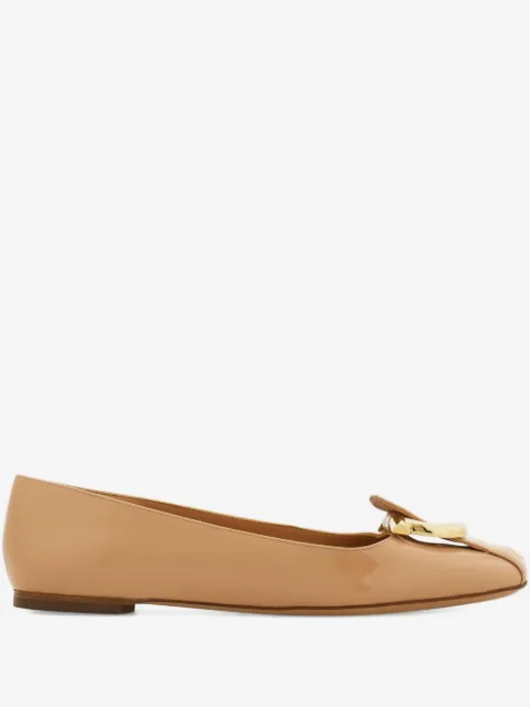 Ferragamo Gancini metal flat ballerinas