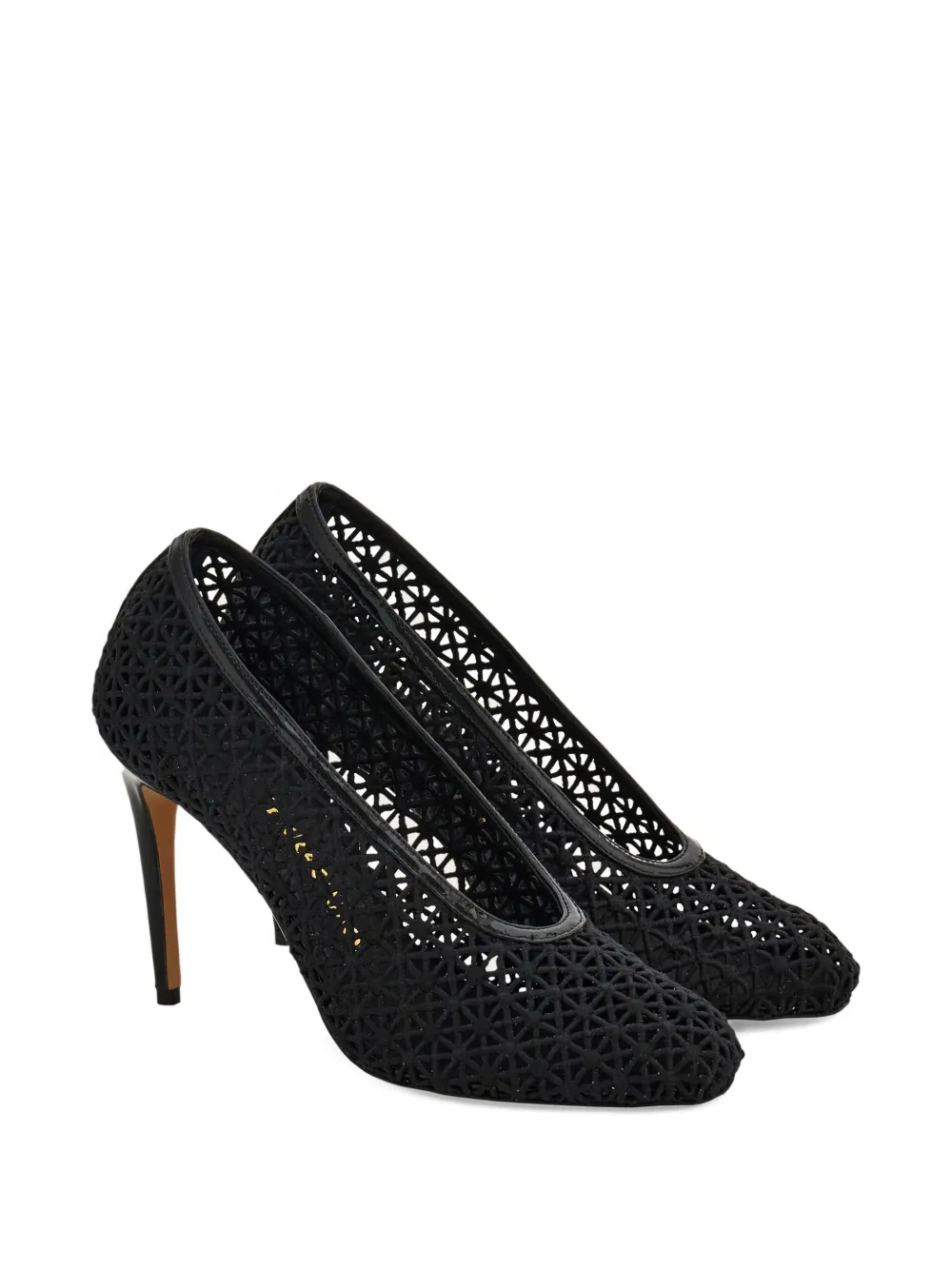 Ferragamo 90mm macramé pumps Zwart