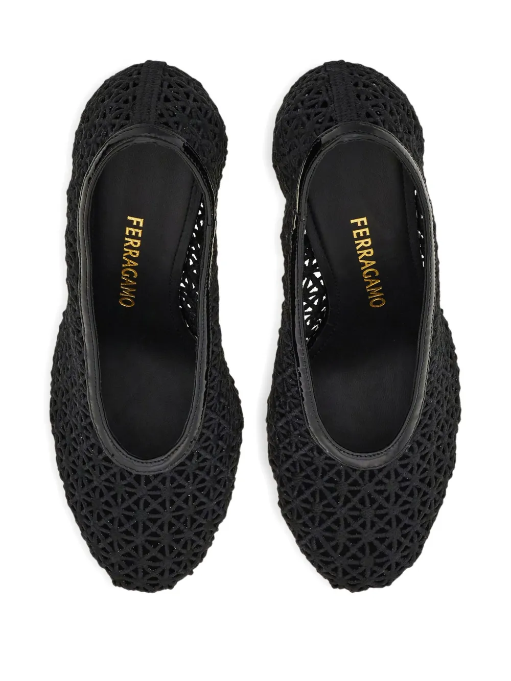 Ferragamo 90mm macramé pumps Zwart