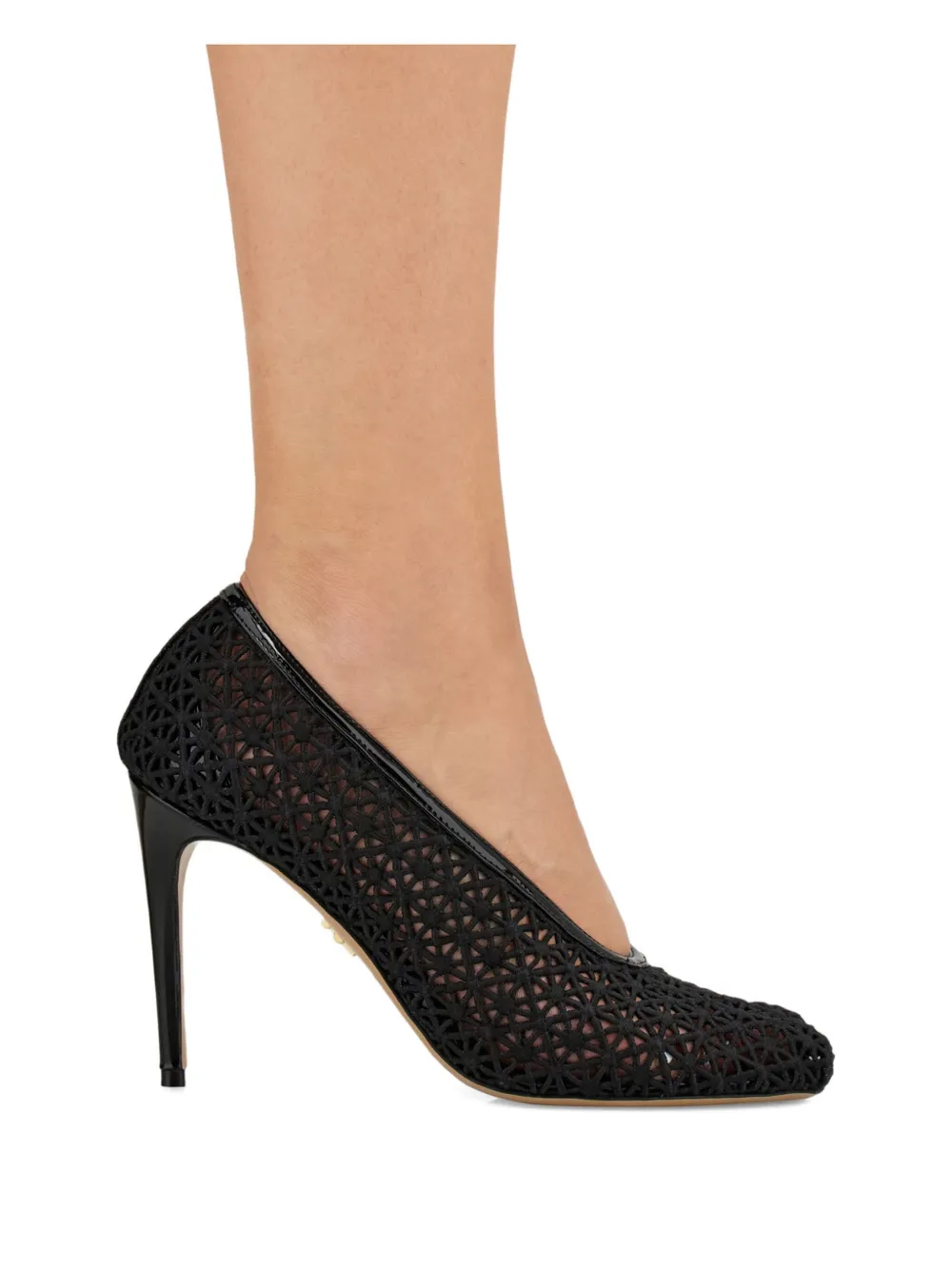 Ferragamo 90mm macramé pumps Zwart