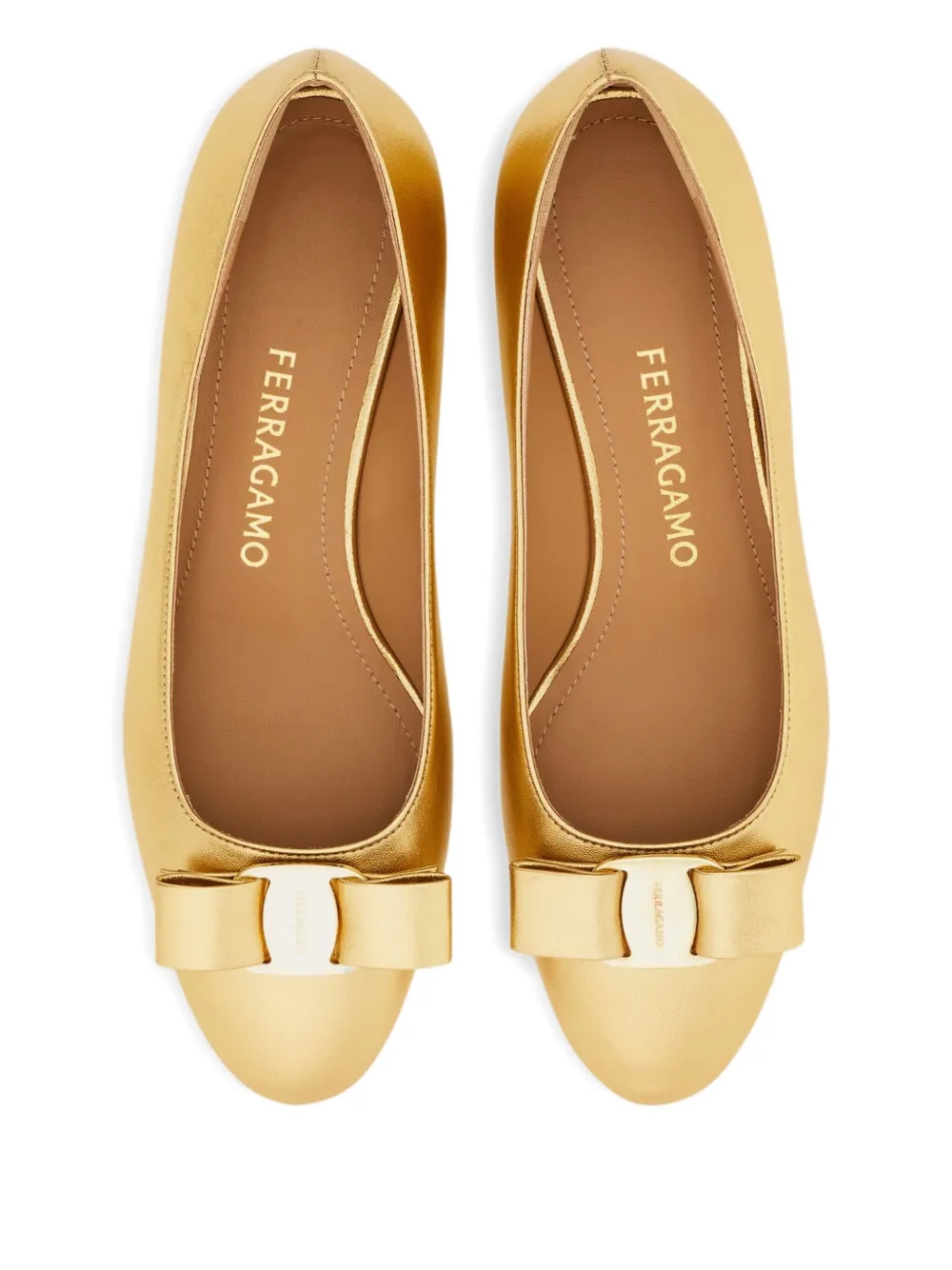 Ferragamo 30mm Vara Bow pumps Goud