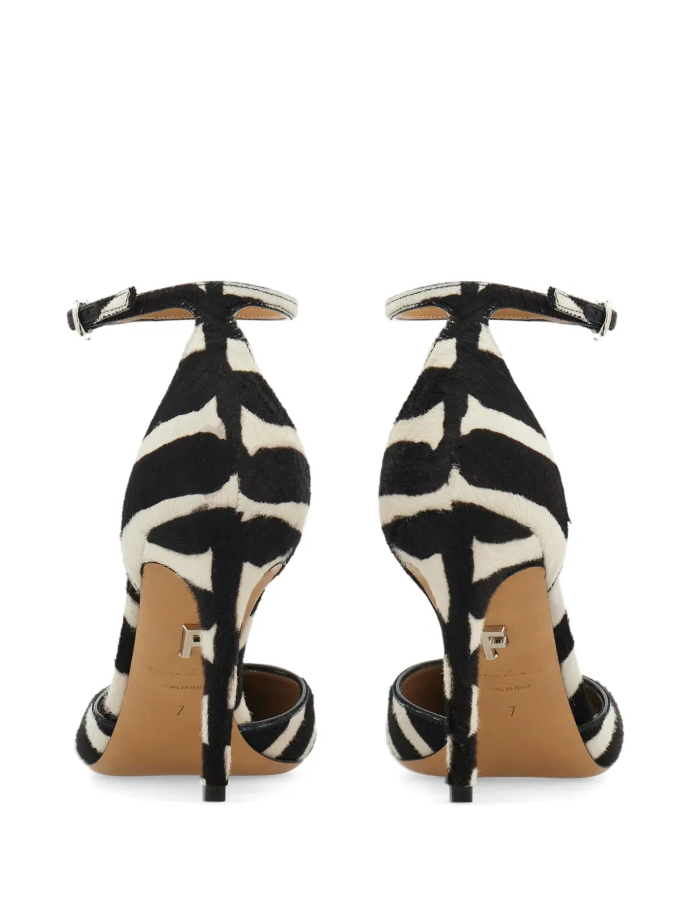 Ferragamo pony skin stiletto pump Zwart