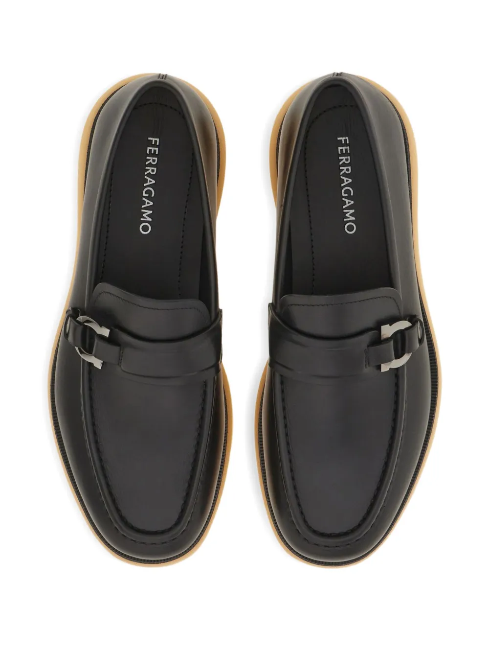 Ferragamo Loafers met Gancini-plakkaat Zwart