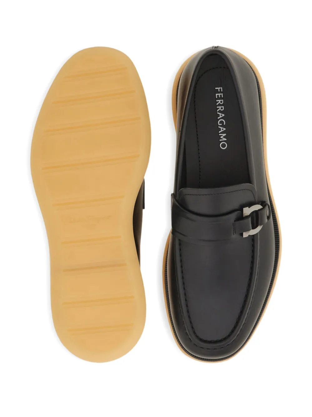 Ferragamo Loafers met Gancini-plakkaat Zwart
