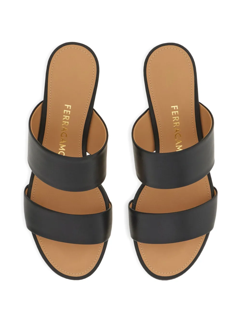 Ferragamo 40mm sandalen met bewerkte bolhak Zwart