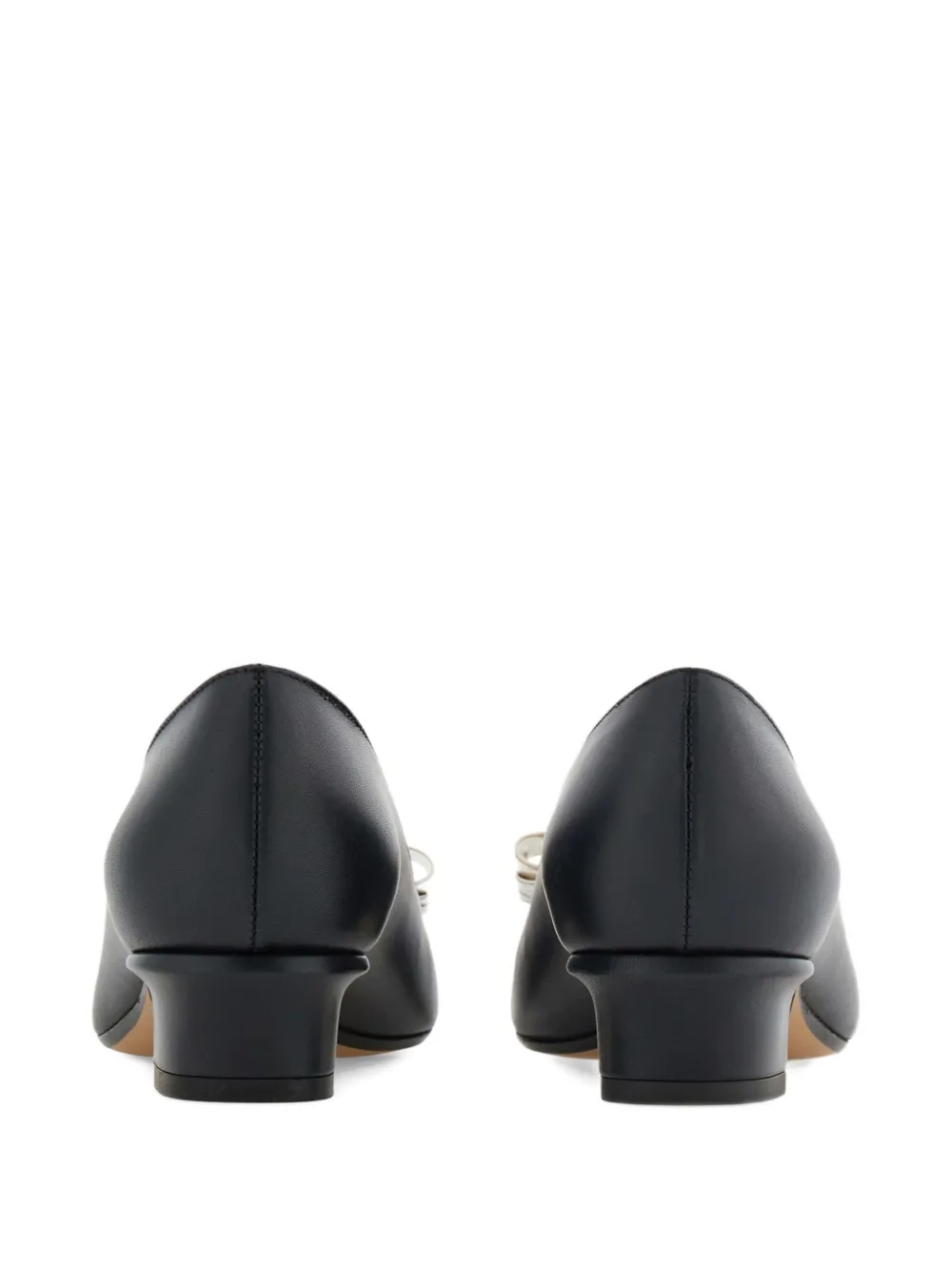 Ferragamo 30mm Vara Bow pumps met blokhak Zwart