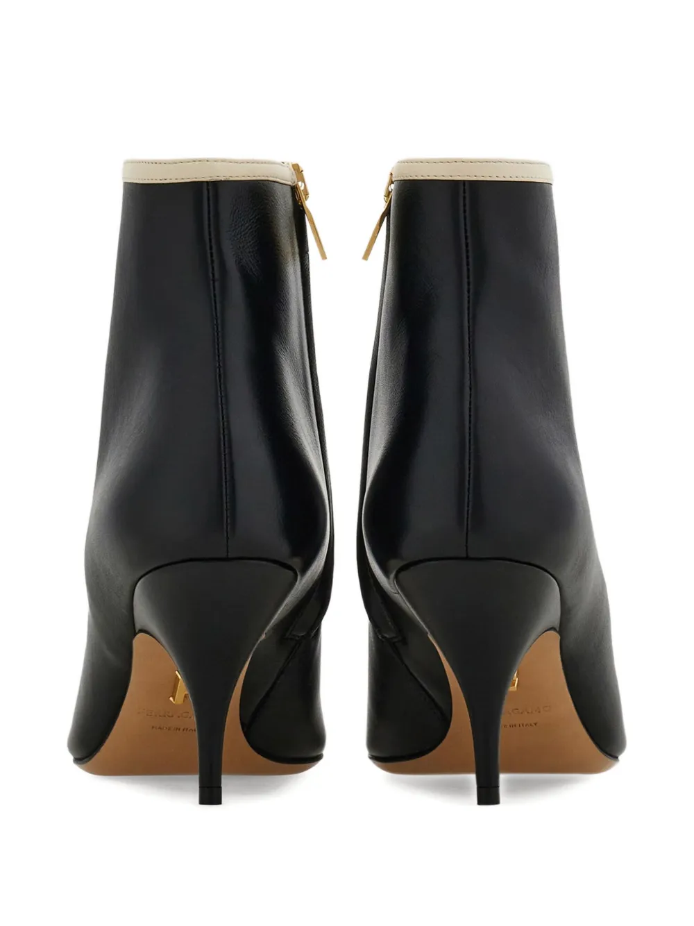 Ferragamo 70mm enkellaarzen met puntige neus en strikdetail Zwart