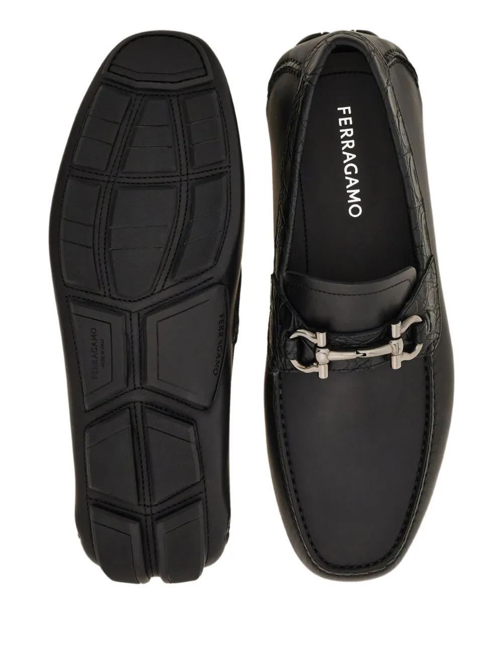 Ferragamo Loafers met Gancini-gesp Zwart