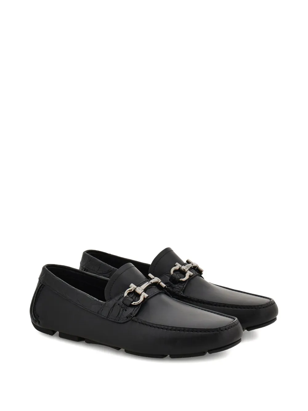 Ferragamo Loafers met Gancini-gesp - Zwart