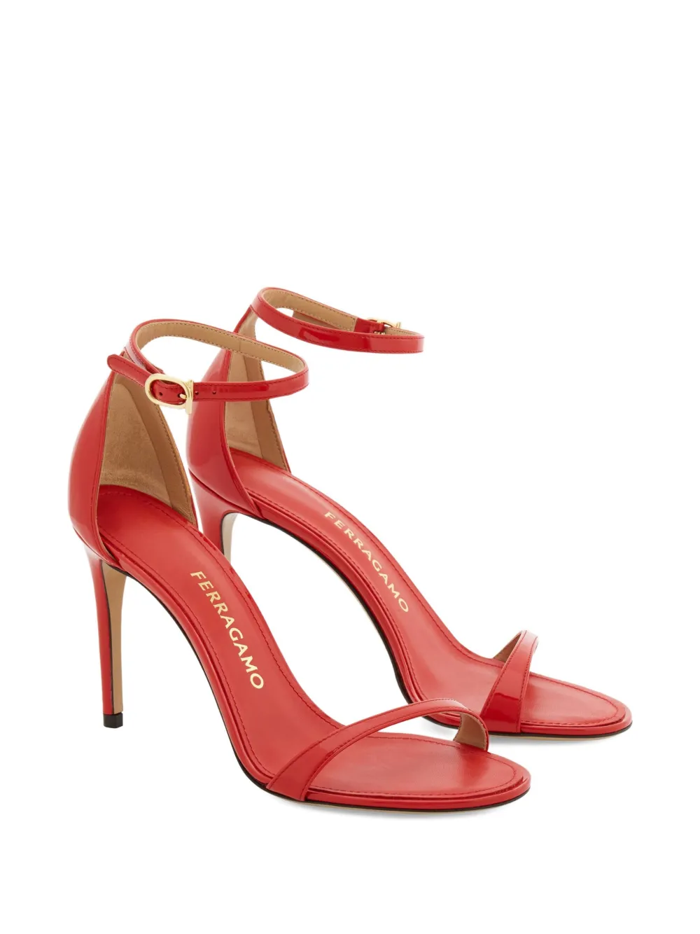 Ferragamo 90mm stiletto sandalen met bandjes Rood
