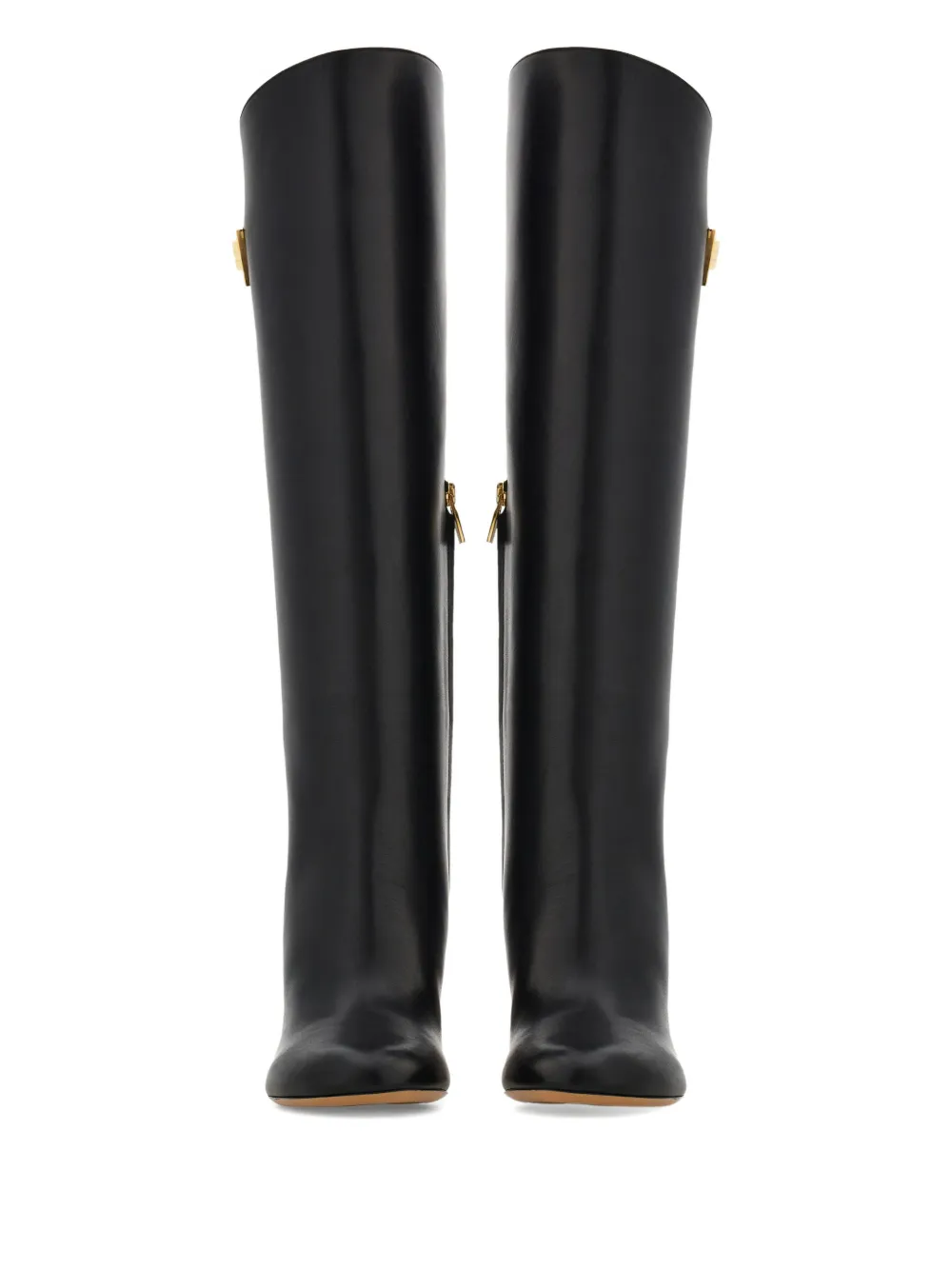 Ferragamo 90 mm knielaarzen met gespdetail Zwart