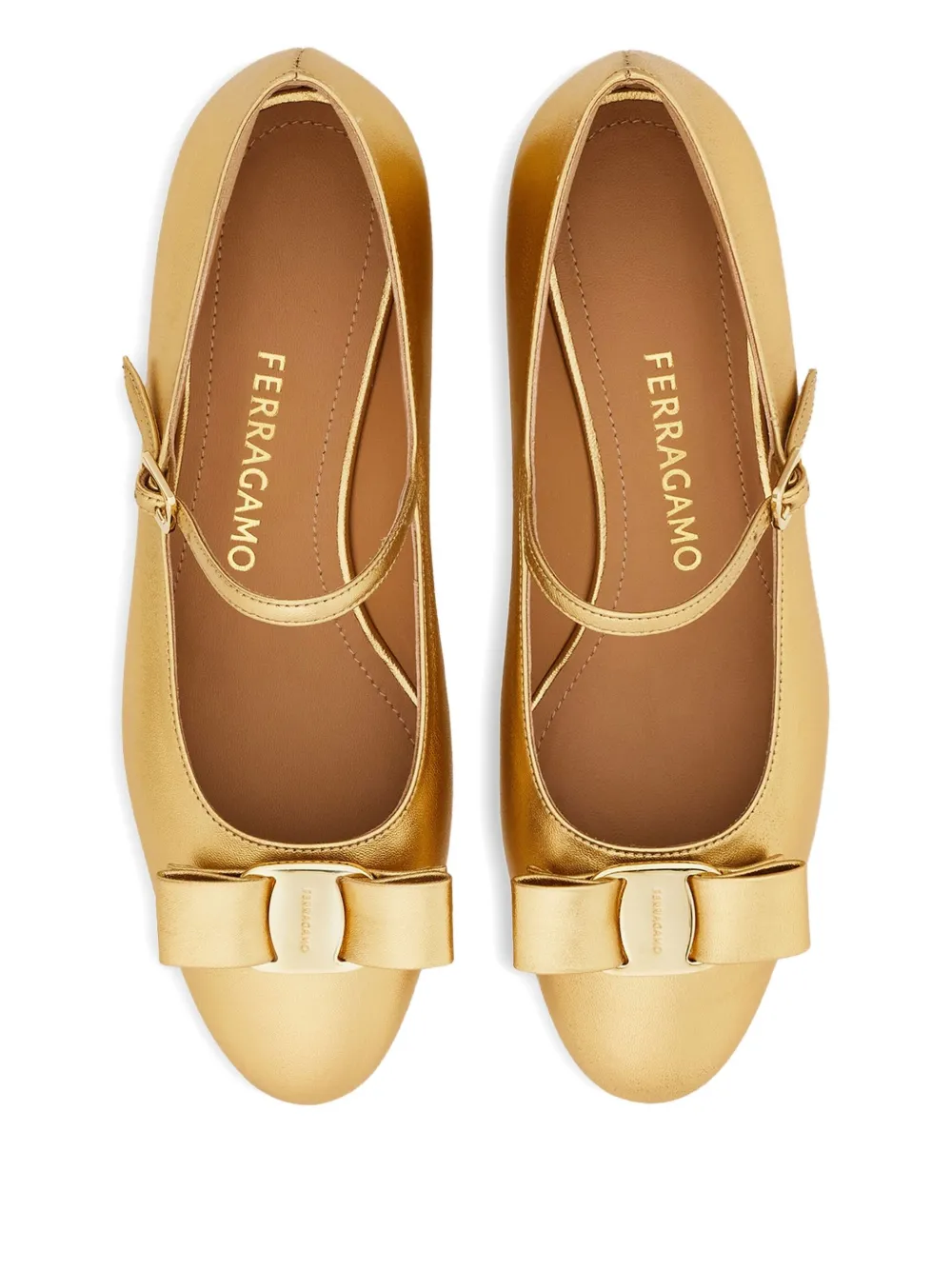 Ferragamo 30mm Mary Jane Vara Bow pumps Goud