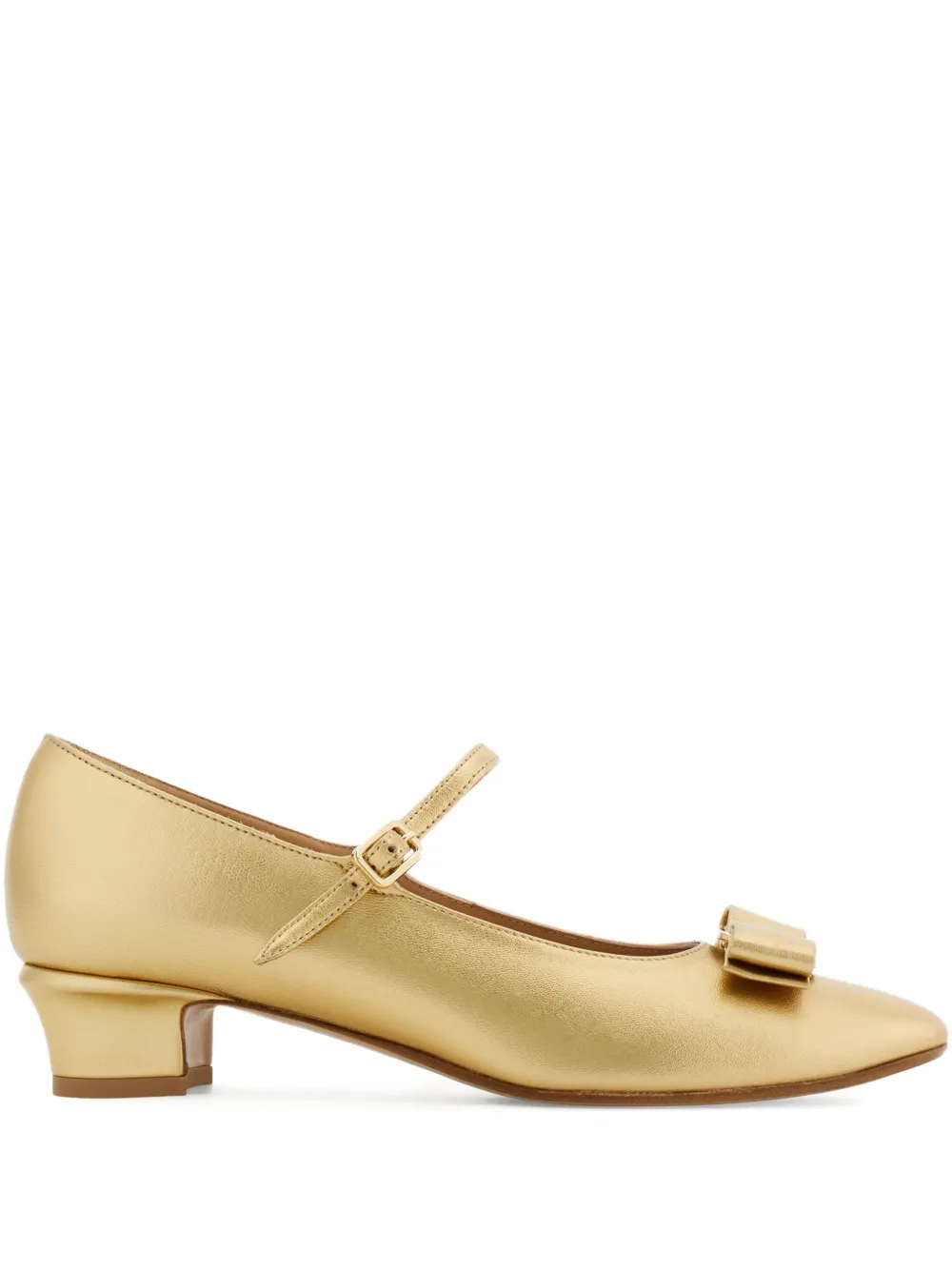 Ferragamo 30mm Mary Jane Vara Bow pumps Goud