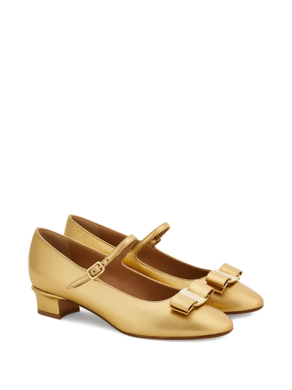Ferragamo 30mm Mary Jane Vara Bow pumps Goud