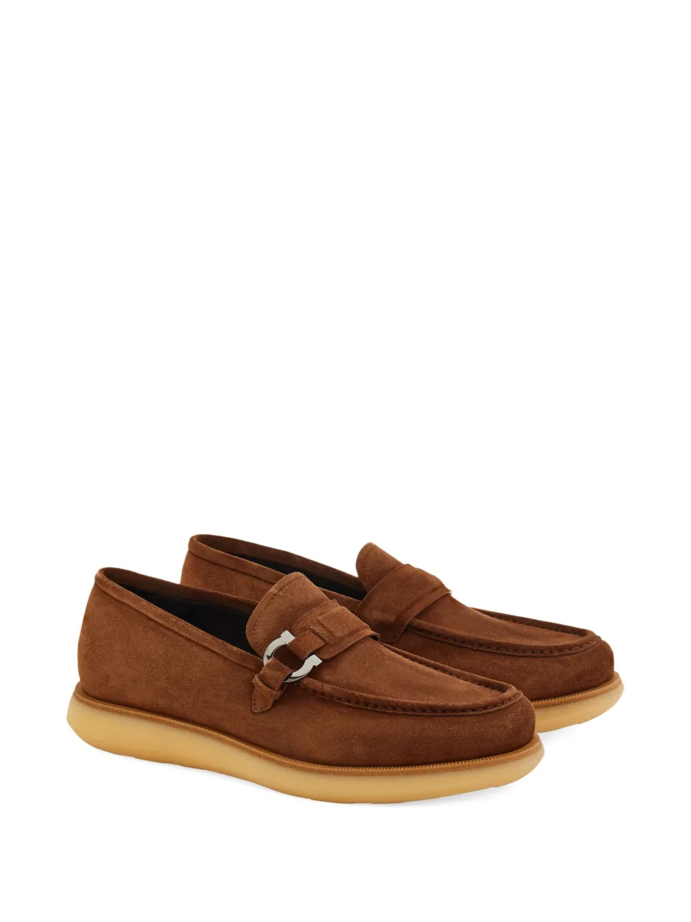 Ferragamo Loafers met Gancini-plakkaat - Bruin