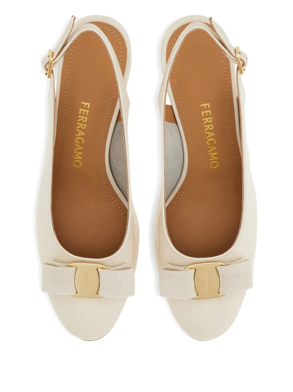 Ferragamo 50mm Vara Bow slingback pumps Wit