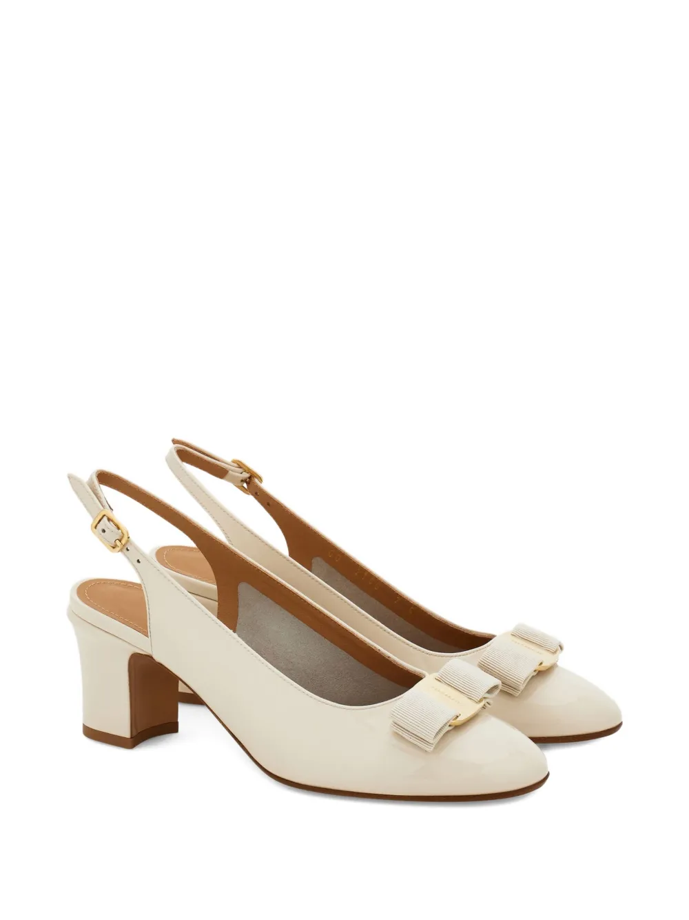 Ferragamo 50mm Vara Bow slingback pumps Wit