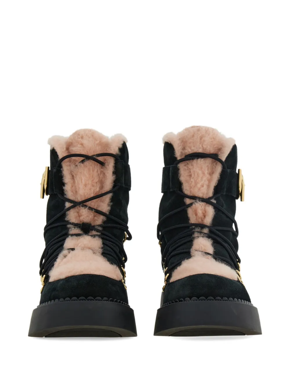 Ferragamo Laarzen met vlakken Zwart