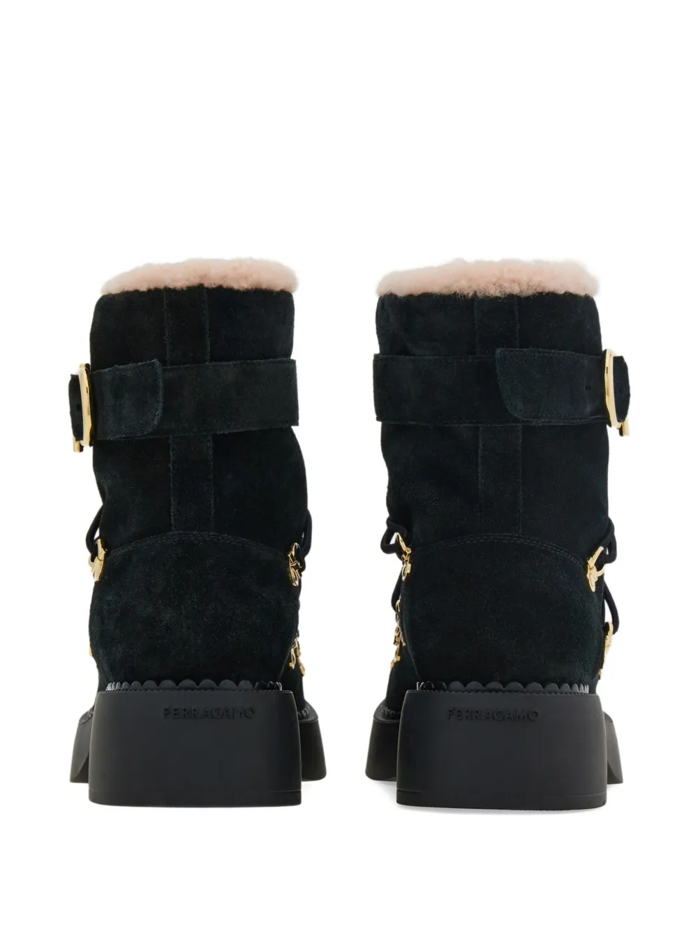 Ferragamo Laarzen met vlakken Zwart