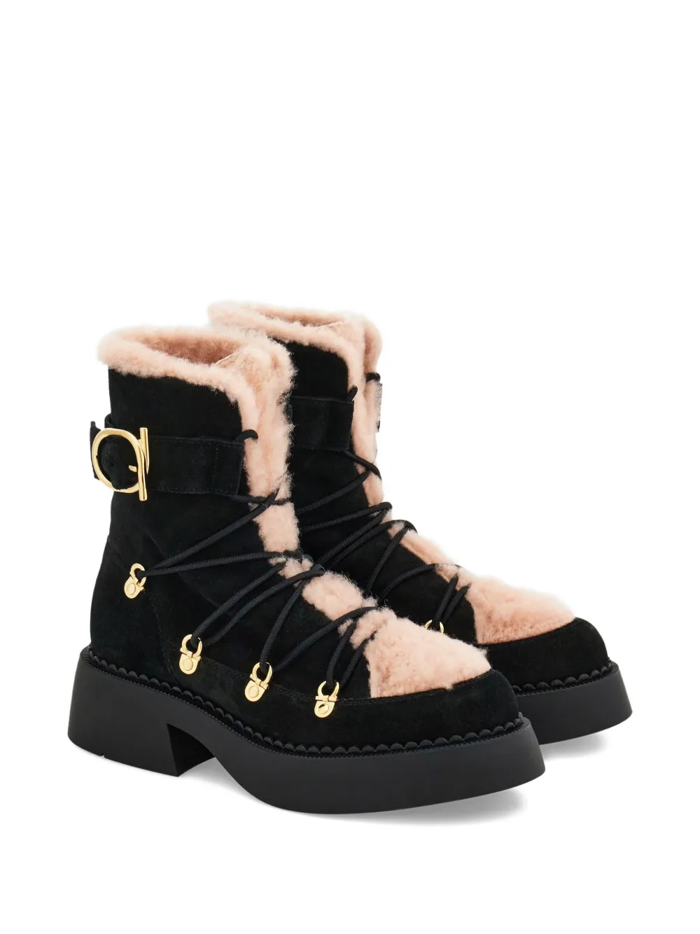 Ferragamo Laarzen met vlakken Zwart