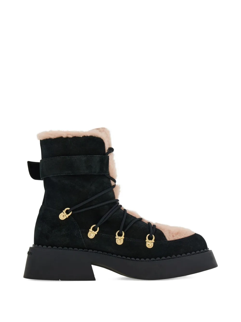 Ferragamo Laarzen met vlakken Zwart