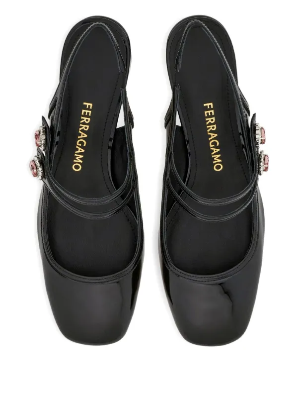 フェラガモパンプスオードリー黒レザー　メリージェーン Ferragamo メリージェーン パンプス | ブラック | FARFETCH JP