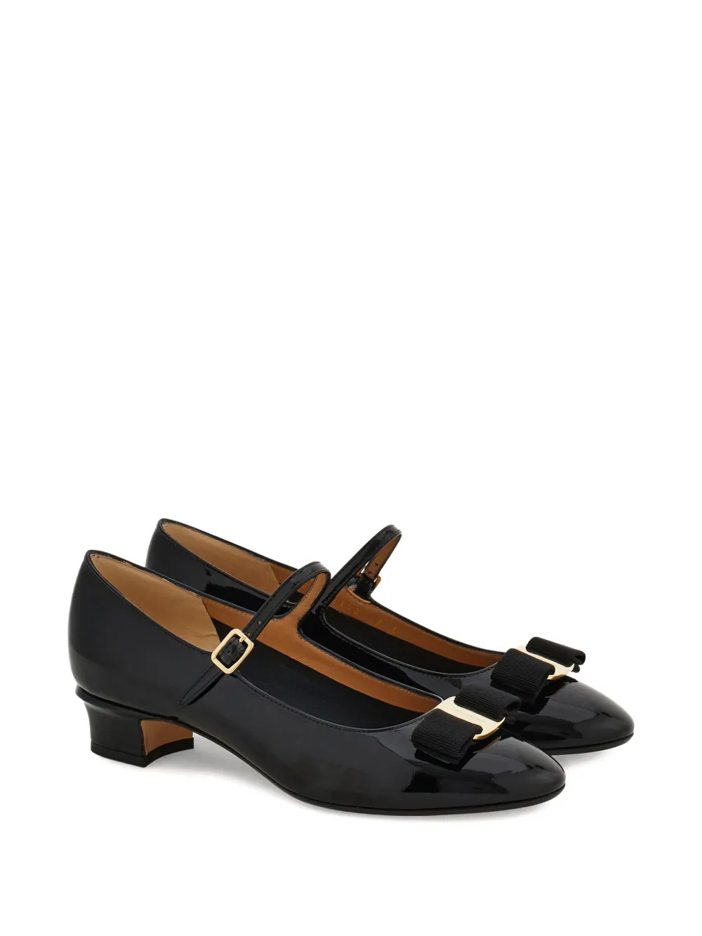 Ferragamo 30mm Vara Bow-detail Mary Jane Pumps In Black