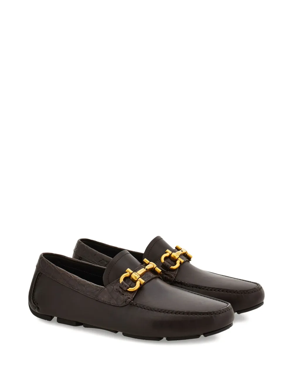 Ferragamo Loafers met Gancini-gesp Bruin