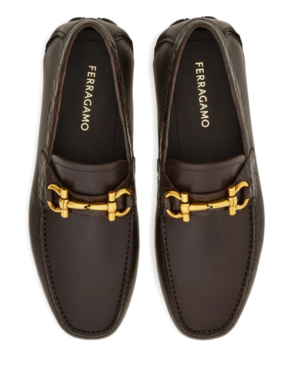 Ferragamo Loafers met Gancini-gesp Bruin