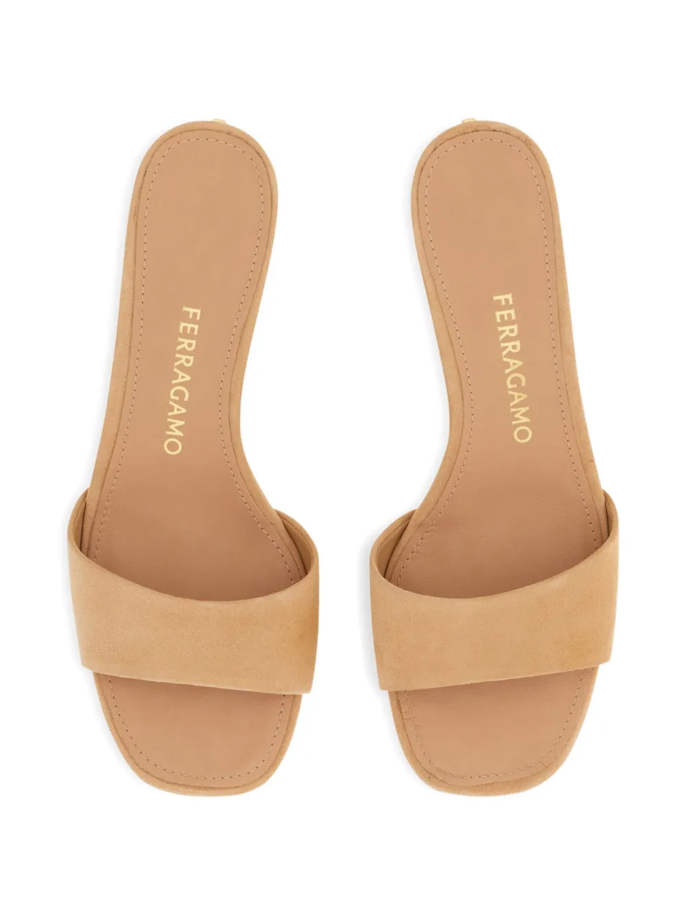 Ferragamo 40mm sandalen met teenbandje en hak Beige