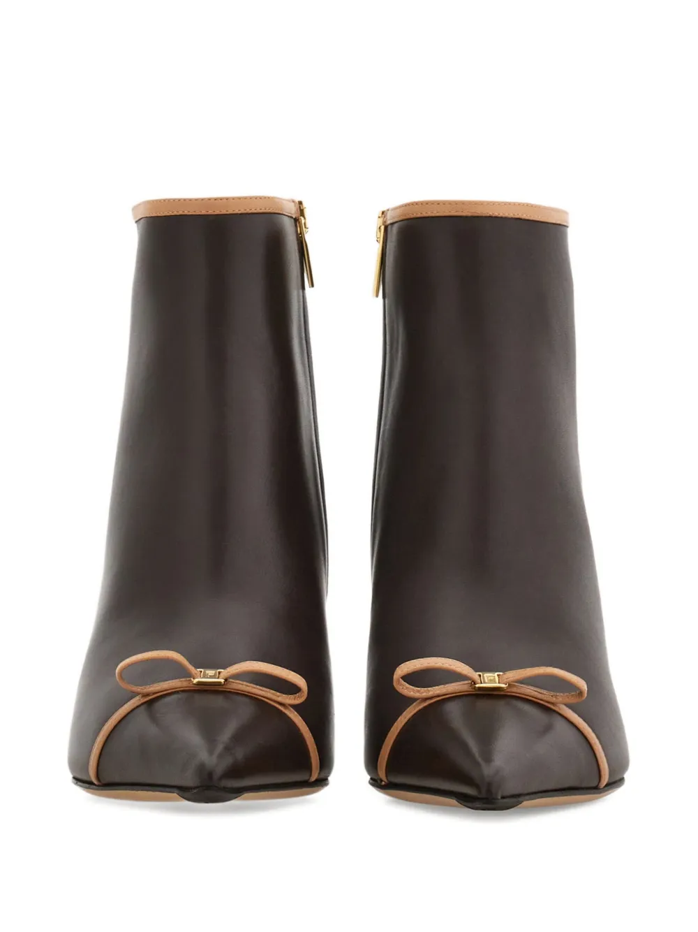 Ferragamo 70 mm enkellaarzen met strikdetail Zwart